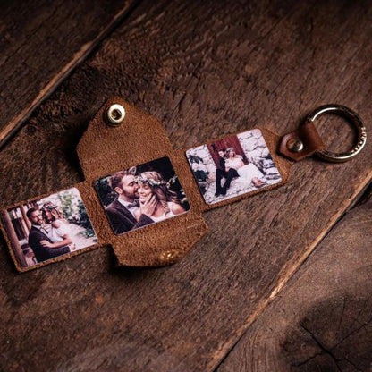 Mini Leather Photo Keychain