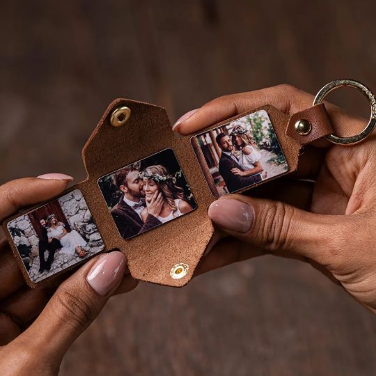 Mini Leather Photo Keychain