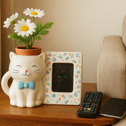 Cat Vase with Photo Frame