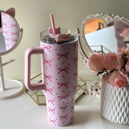 Pink Bows with Hearts Tumbler (1200 ML)