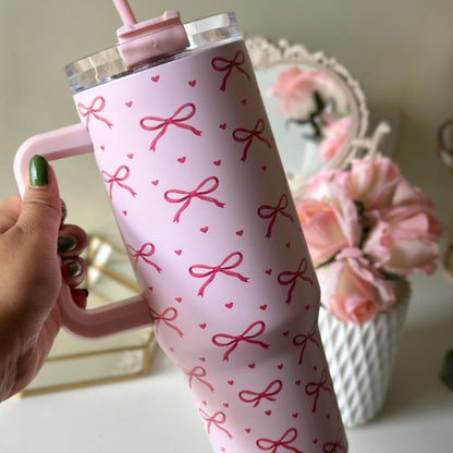 Pink Bows with Hearts Tumbler (1200 ML)