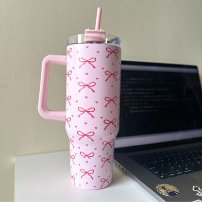 Pink Bows with Hearts Tumbler (1200 ML)