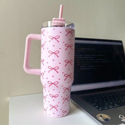 Pink Bows with Hearts Tumbler (1200 ML)