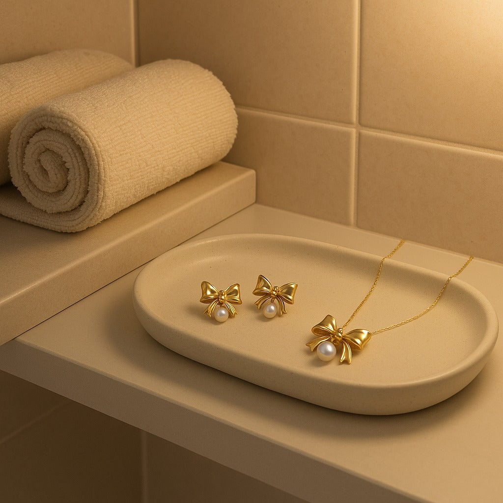 Bow Pearl Set