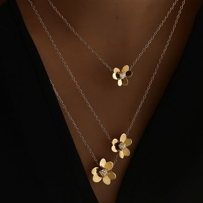 3 Layer Floral Pendant & Bracelet