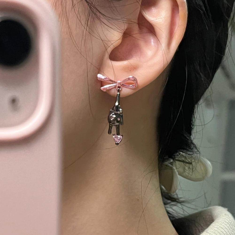Pink Bow Cat Jewelry Set