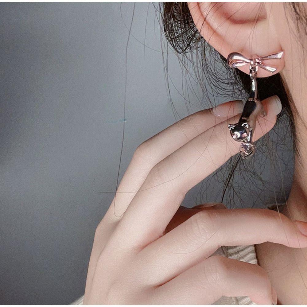 Pink Bow Cat Jewelry Set