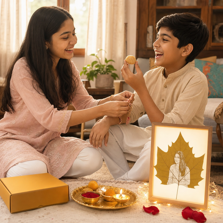 Siblings celebrating Rakhi